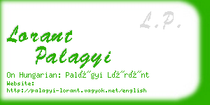 lorant palagyi business card